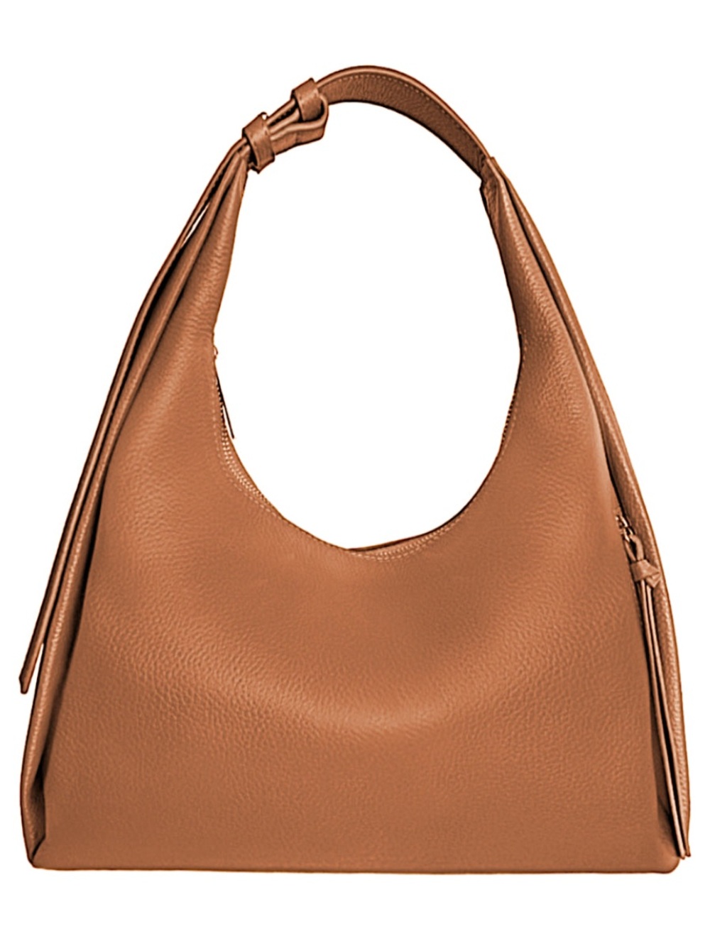Tote Le Monde Barcelona Genuine Leather Shoulder Bag Cognac Brown NWOT